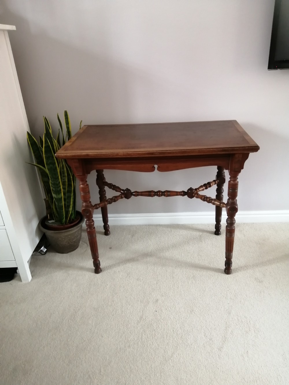 Victorian walnut arts and crafts writing table, by Gillow and Co. View II