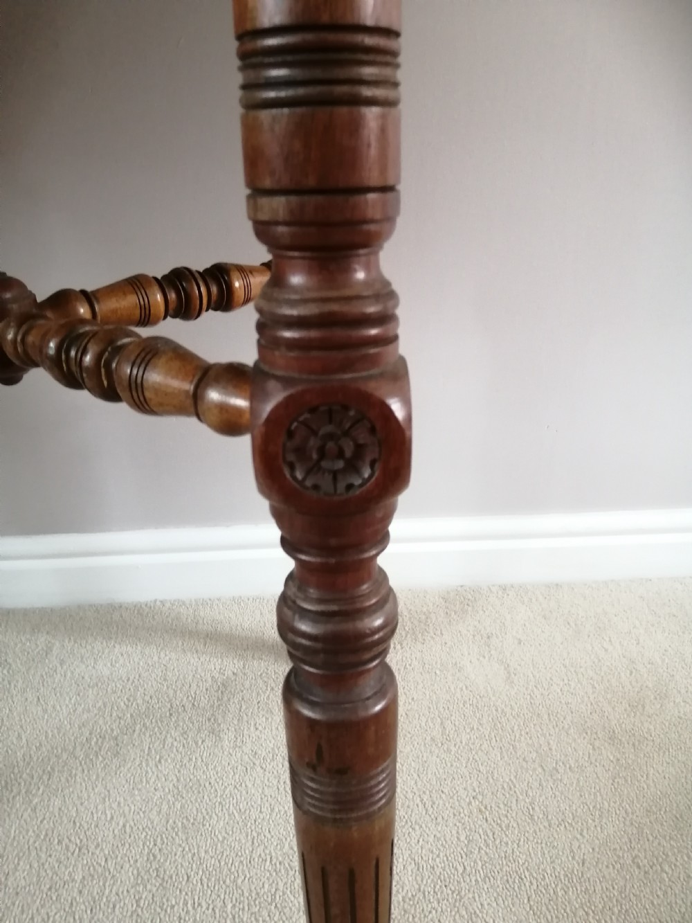 Victorian walnut arts and crafts writing table, by Gillow and Co. View IV