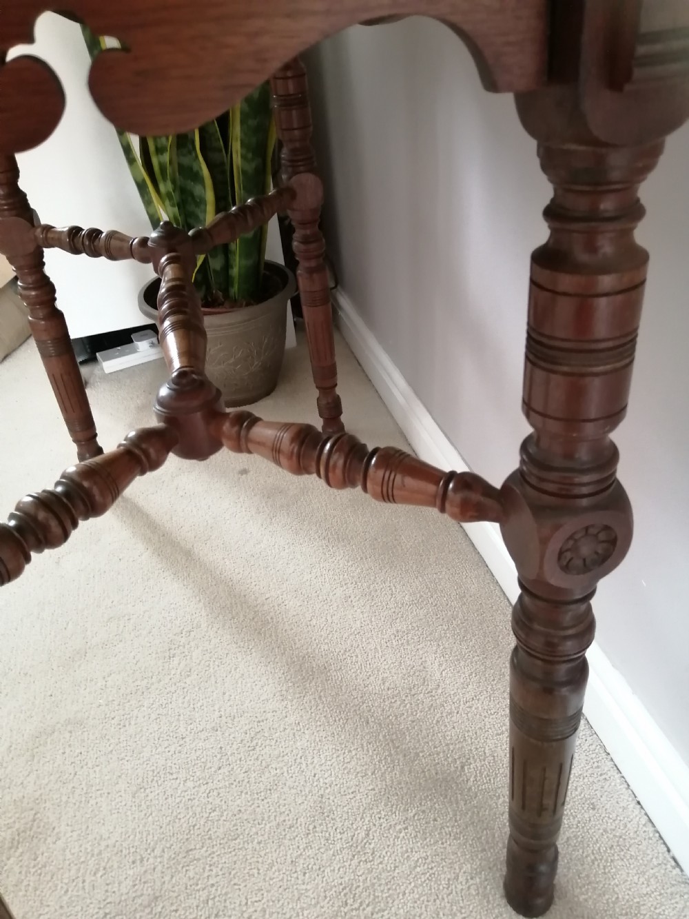 Victorian walnut arts and crafts writing table, by Gillow and Co. View VI