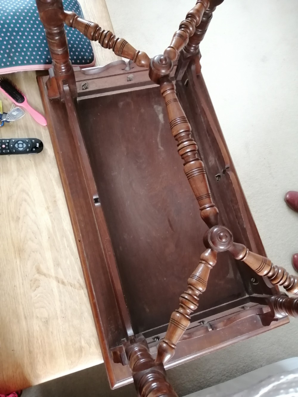 Victorian walnut arts and crafts writing table, by Gillow and Co. View X