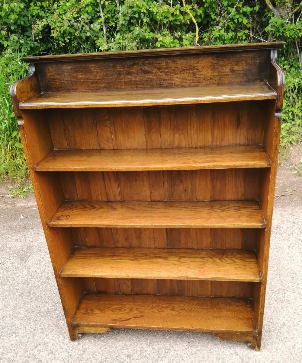 Edwardian oak open bookcase