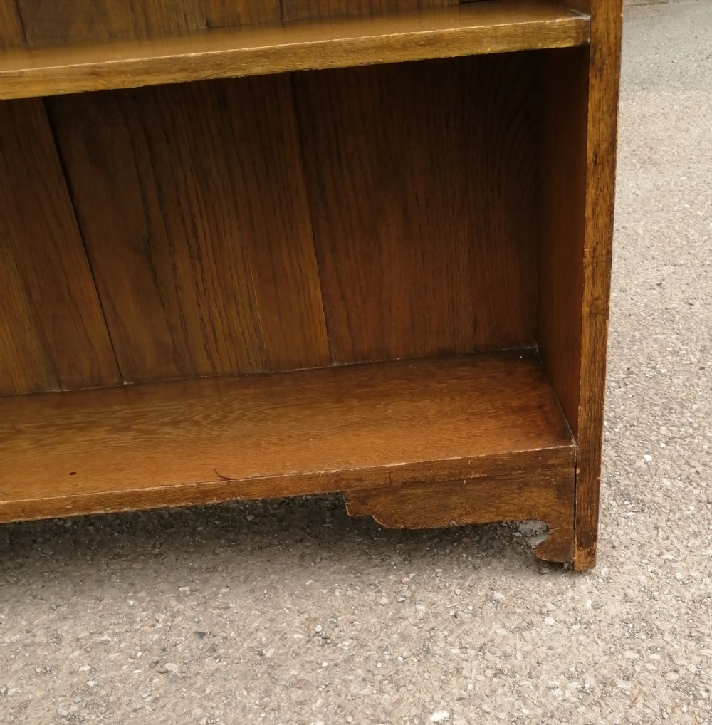 Edwardian oak open bookcase View V