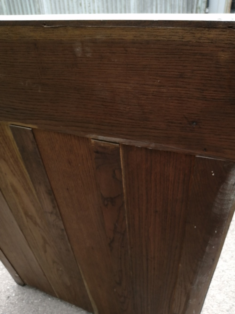 Edwardian oak open bookcase View VI