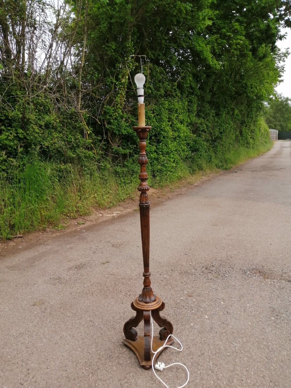  Antique Italian walnut standard lamp