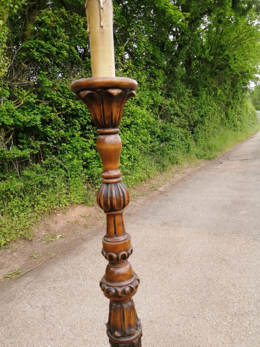 Antique Italian walnut standard lamp View IV