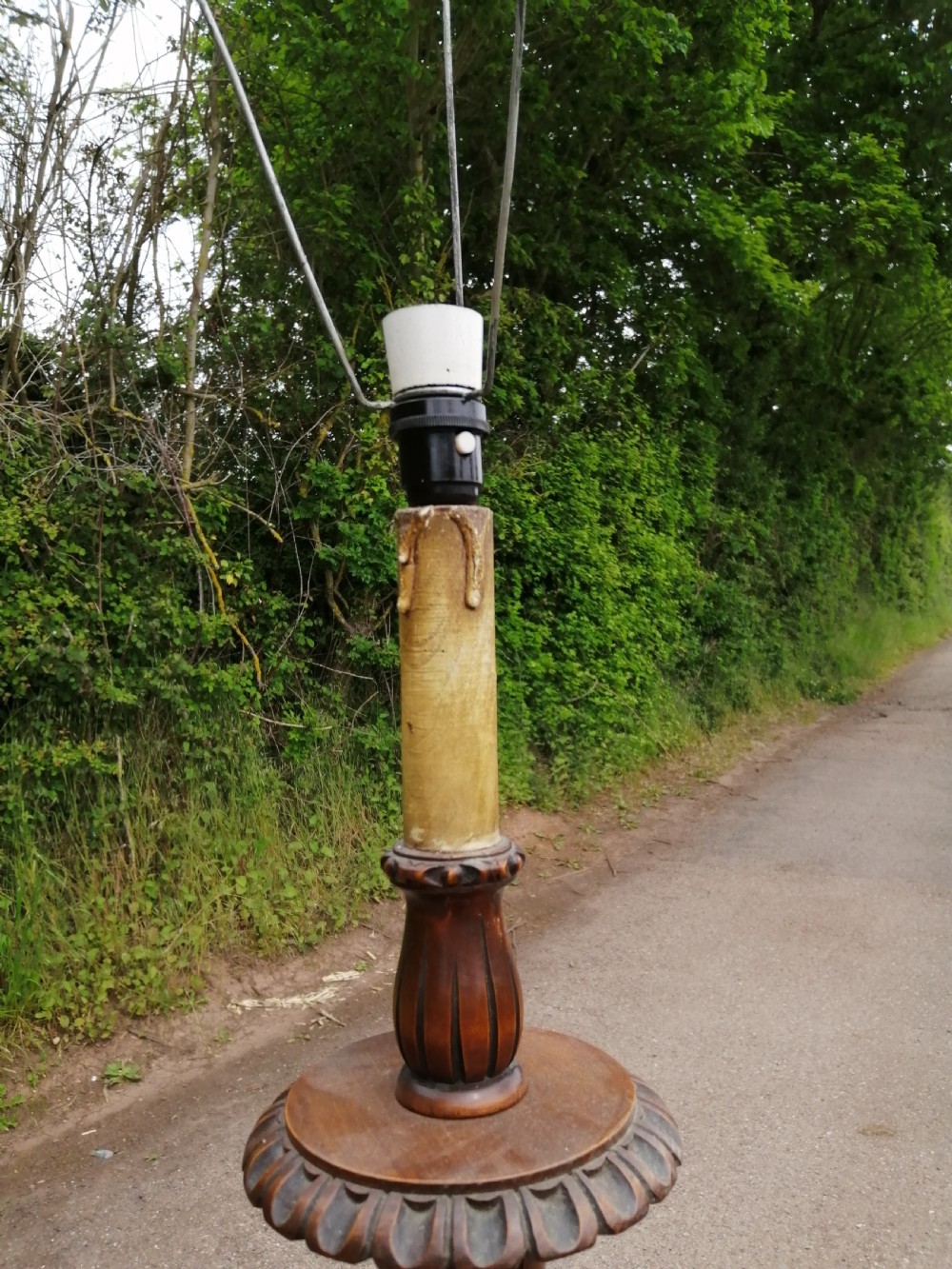Antique Italian walnut standard lamp View V