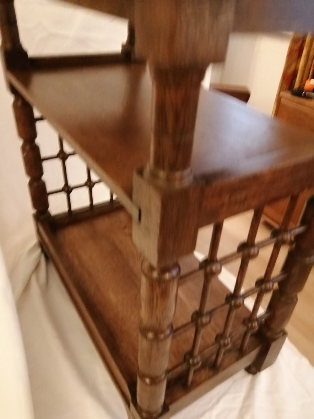 Liberty art's and crafts oak open bookcase View V