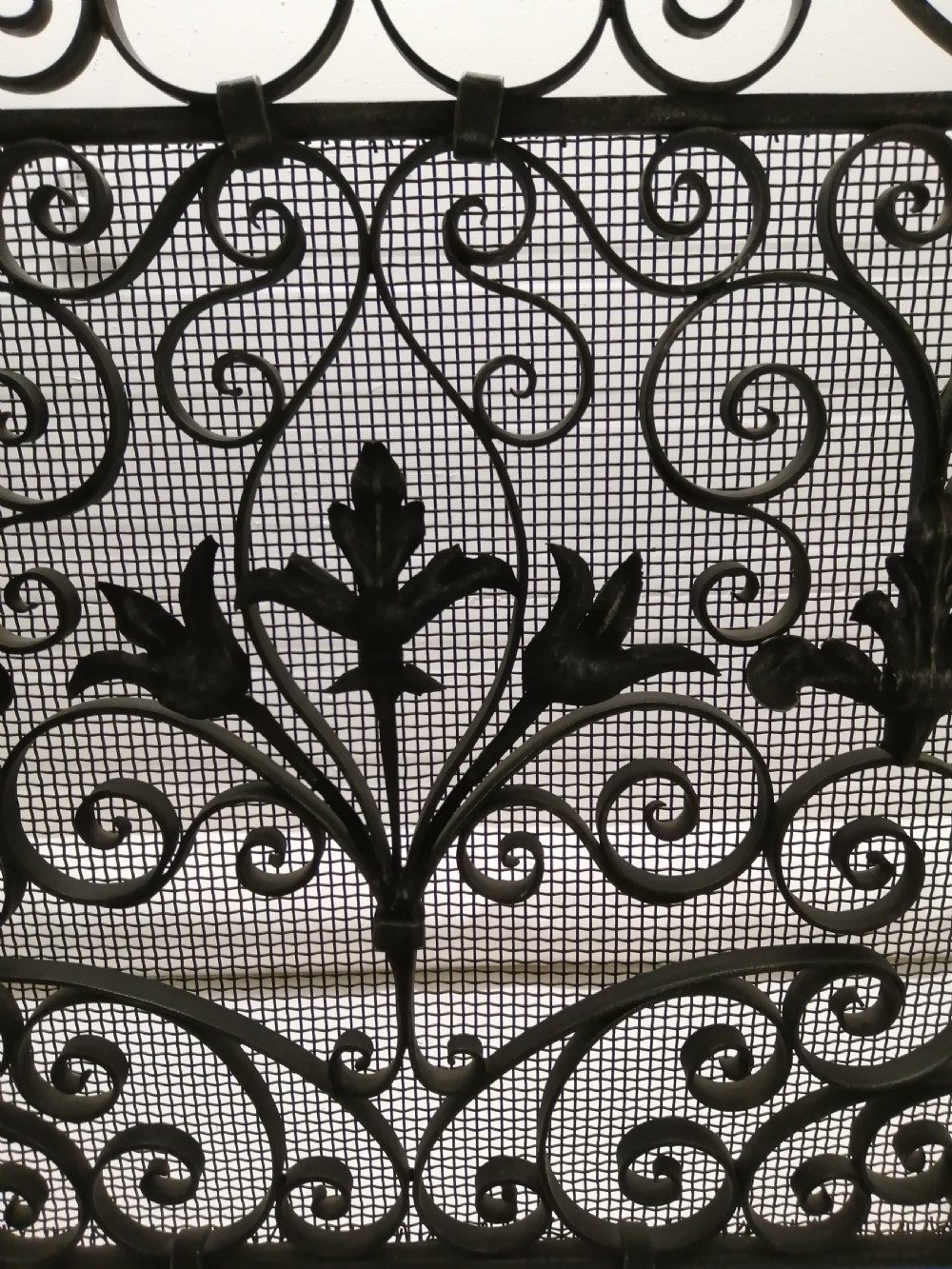 Antique blackened steel , complete fire set. View VI