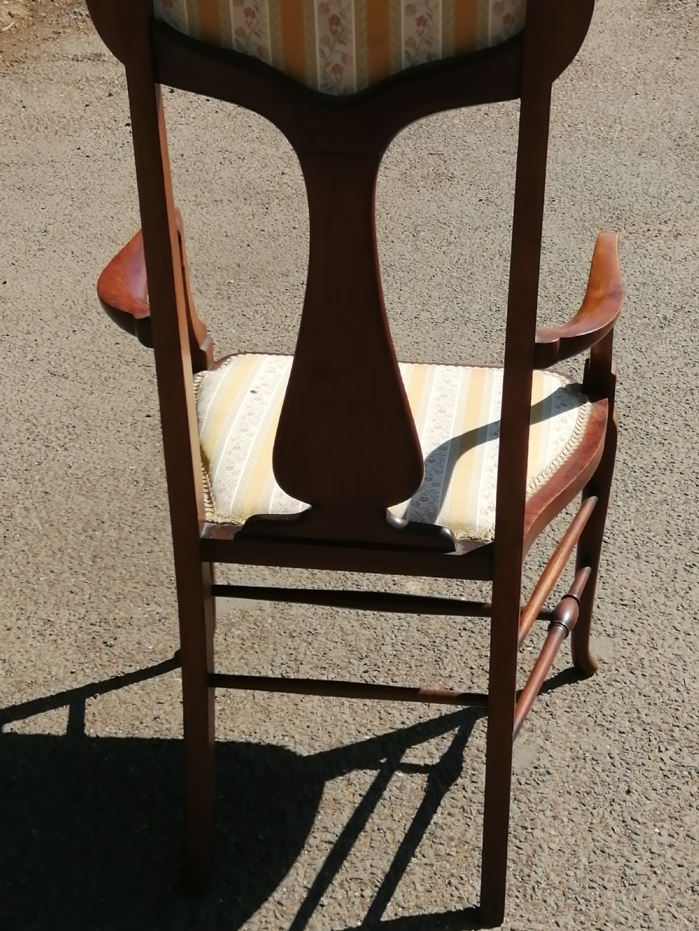 Arts and Crafts inlaid mahogany arm chair, possibly Scottish. View II