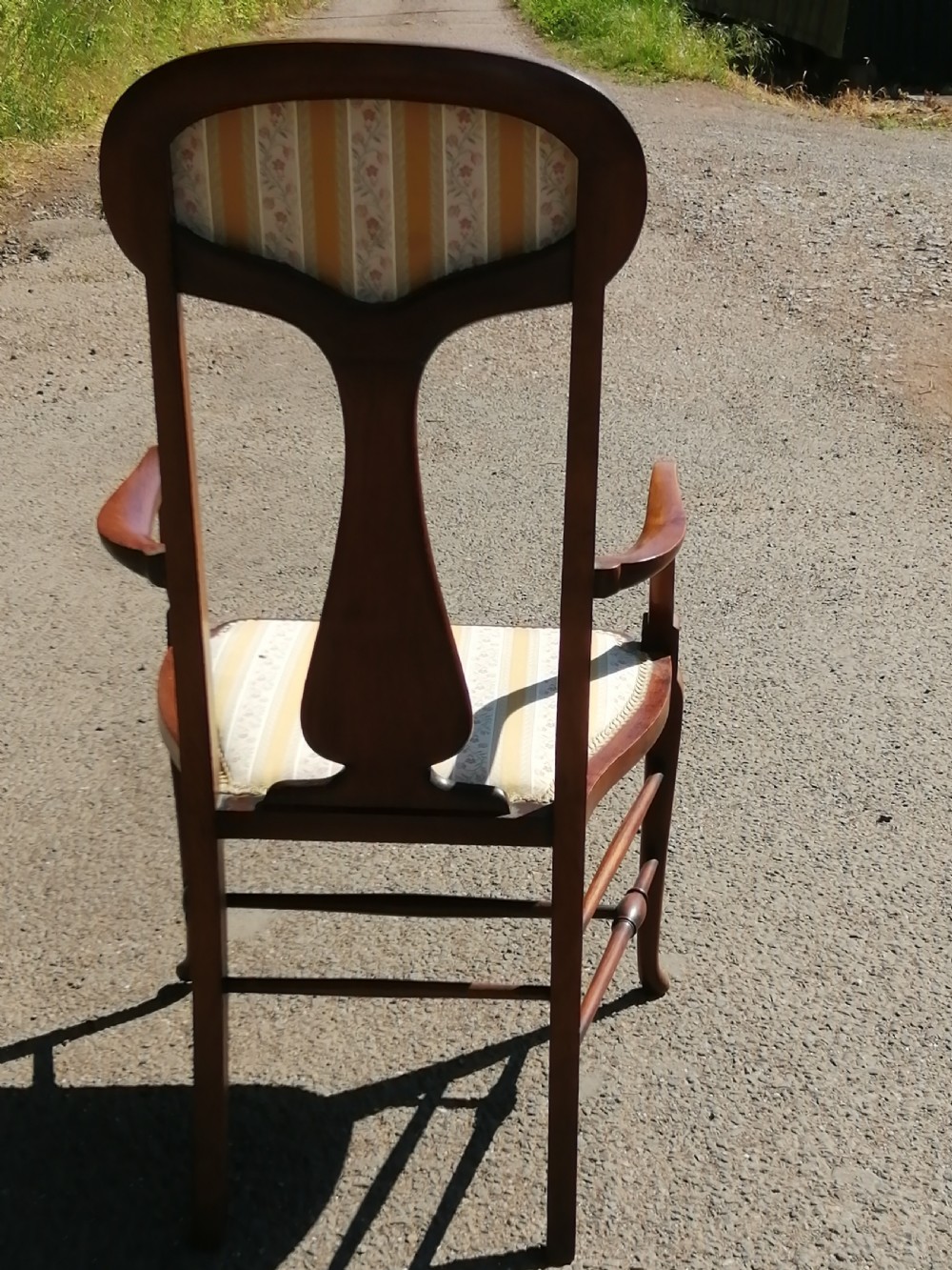 Arts and Crafts inlaid mahogany arm chair, possibly Scottish. View IV