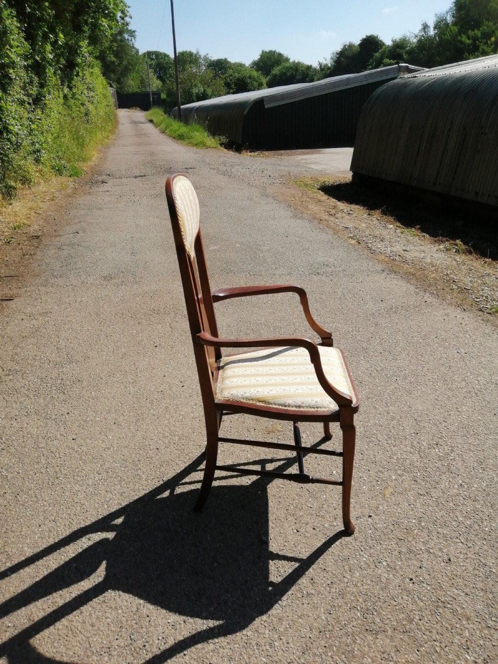 Arts and Crafts inlaid mahogany arm chair, possibly Scottish. View XII