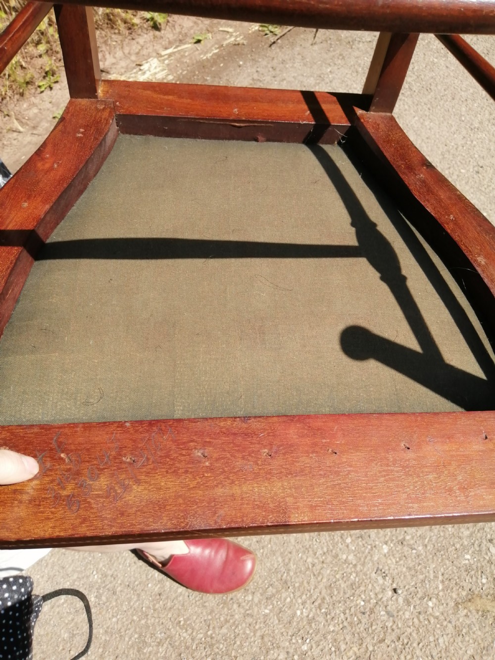 Arts and Crafts inlaid mahogany arm chair, possibly Scottish. View XV