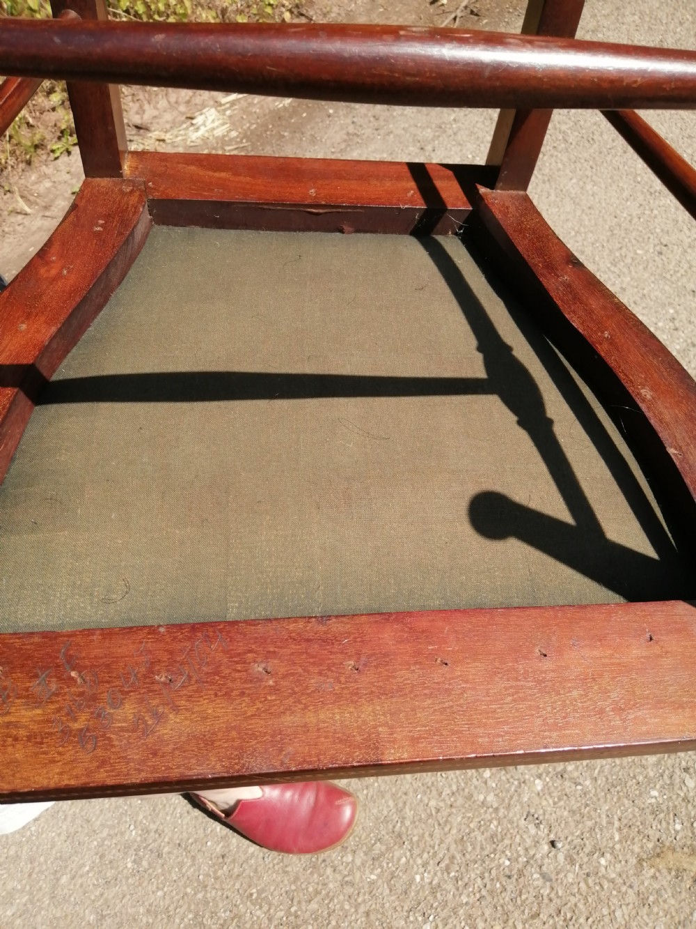 Arts and Crafts inlaid mahogany arm chair, possibly Scottish. View XVI