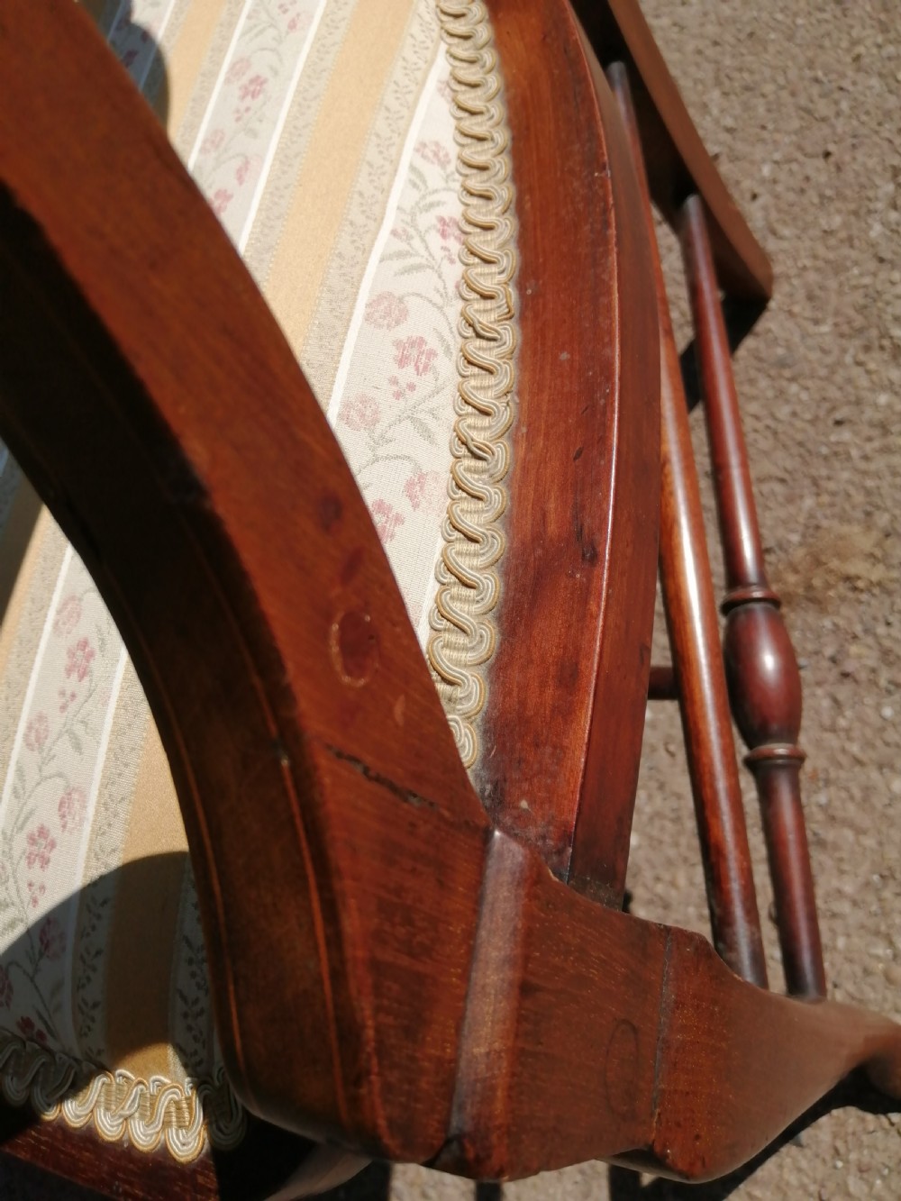 Arts and Crafts inlaid mahogany arm chair, possibly Scottish. View XIX