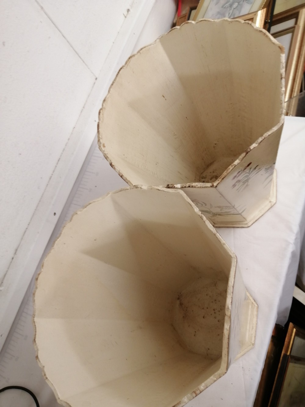Attractive pair of wooden botanical paper bins View VIII
