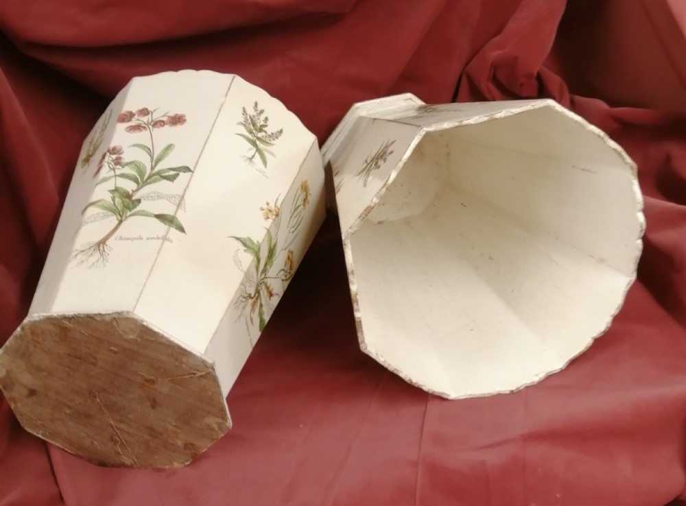 Attractive pair of wooden botanical paper bins View XIII