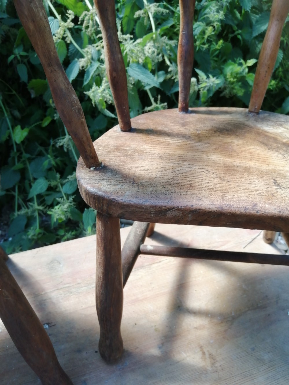 2 Antique elm childrens chairs. View III
