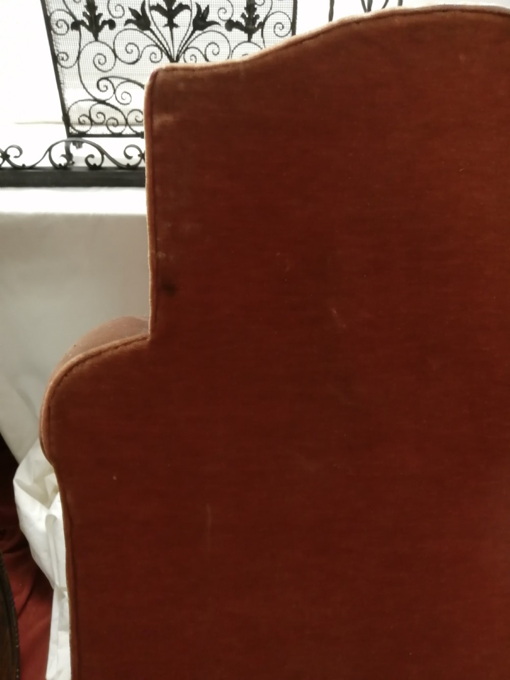 A Victorian, plush velvet club arm chair. View IV