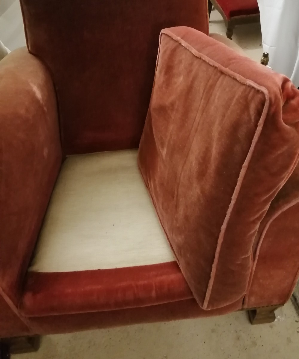 A Victorian, plush velvet club arm chair. View XI