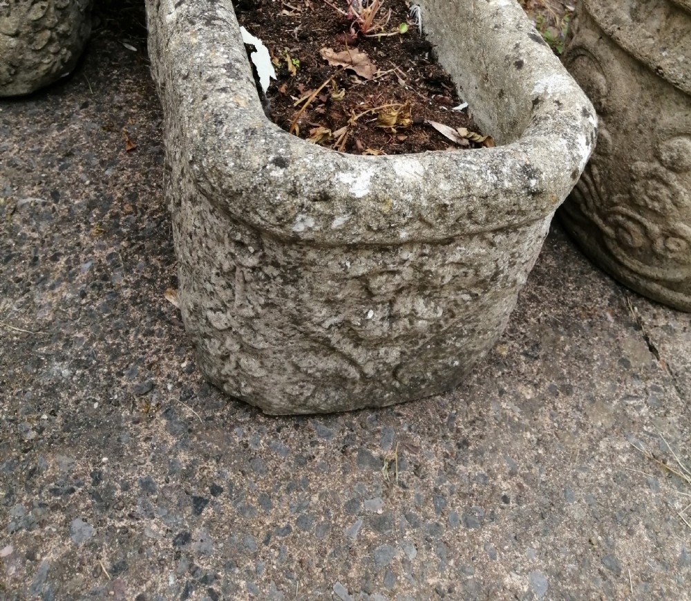 Pair of antique stone planters. View II