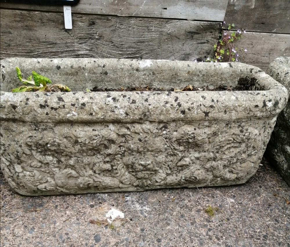 Pair of antique stone planters. View III