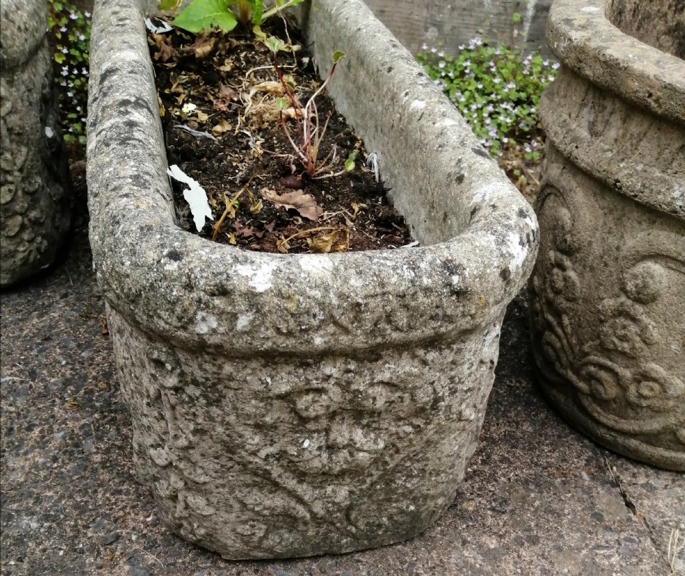 Pair of antique stone planters. View IV