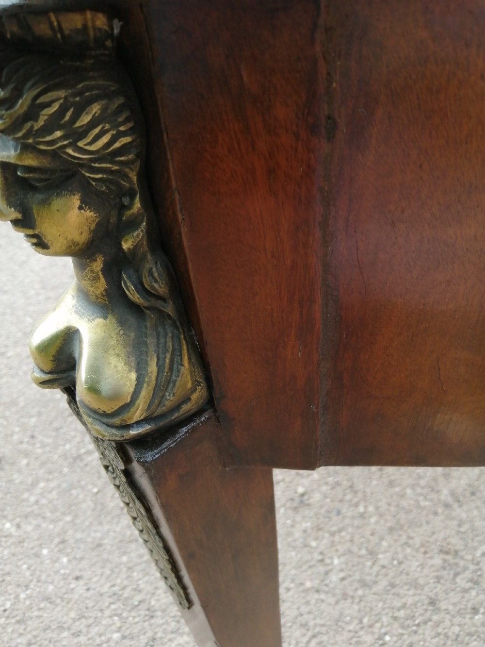 Antique French walnut writing table. View II