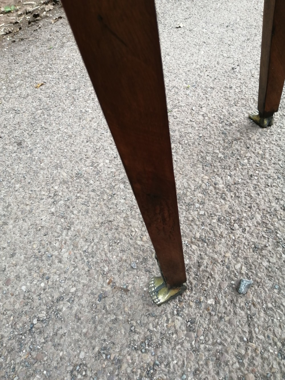 Antique French walnut writing table. View III