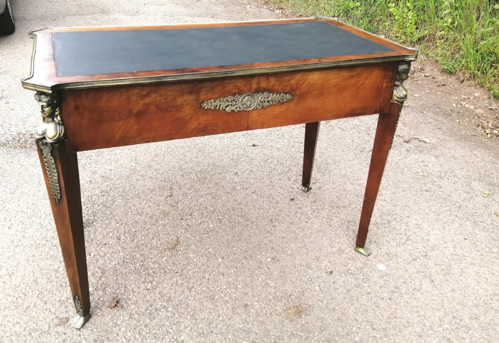Antique French walnut writing table. View VII