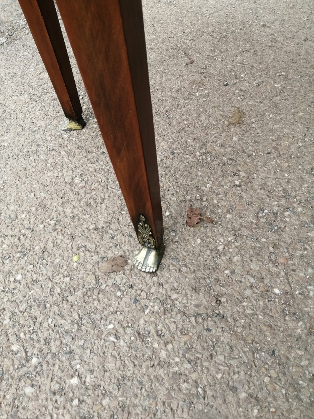 Antique French walnut writing table. View X