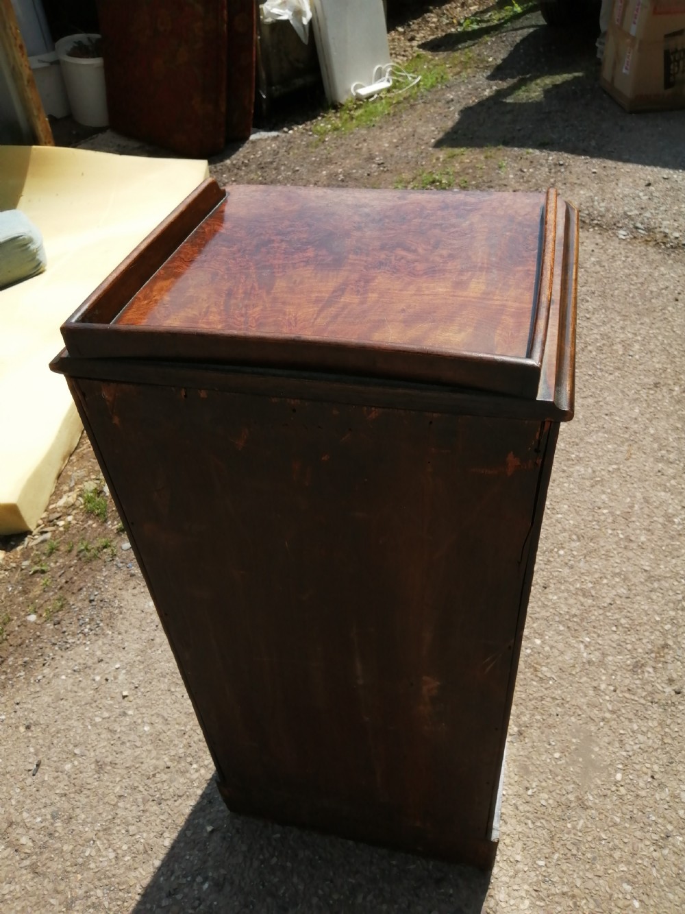 Victorian walnut bedside cabinet. View V