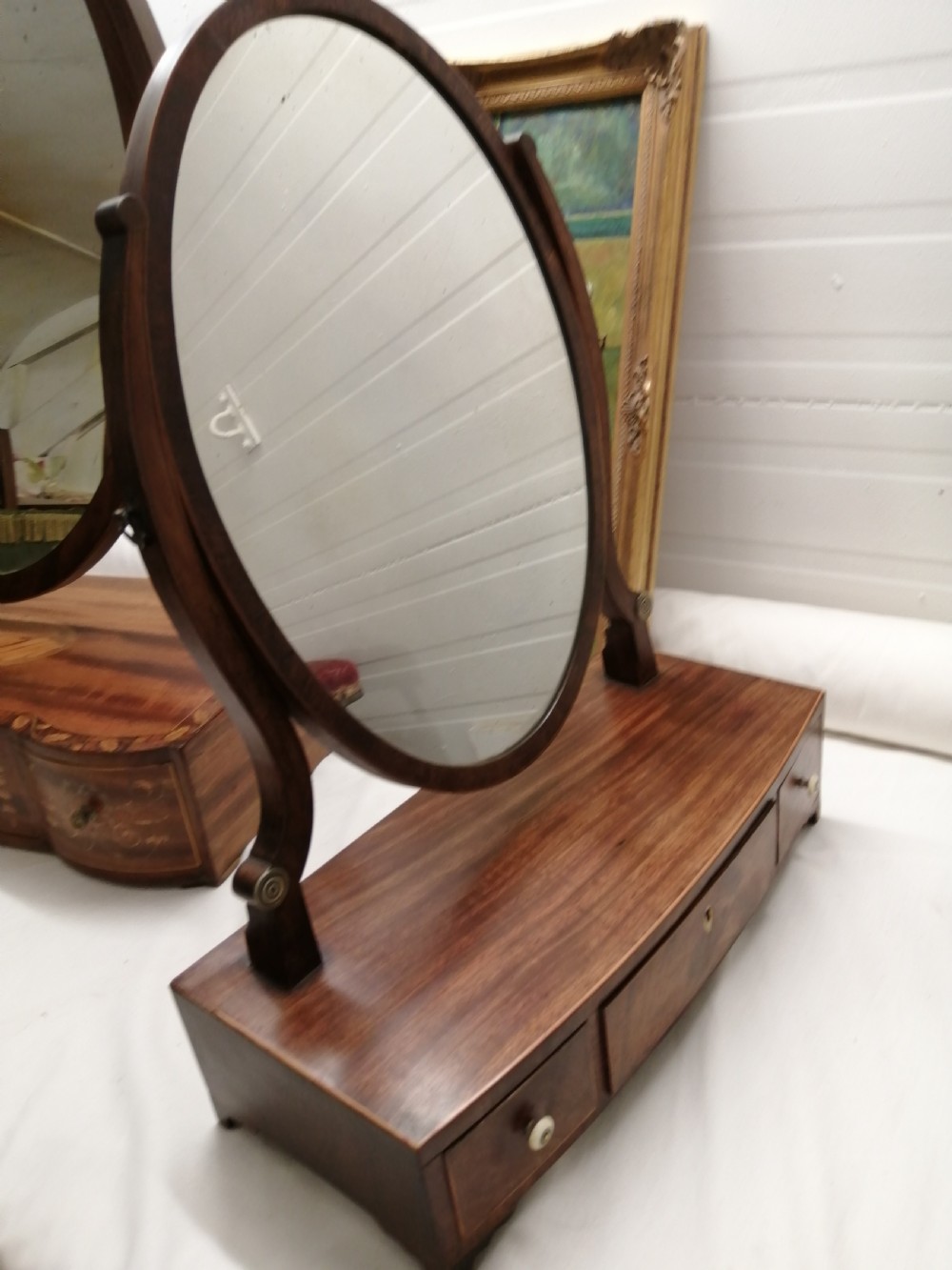 Georgian mahoganyoval dressing table mirror. View VI