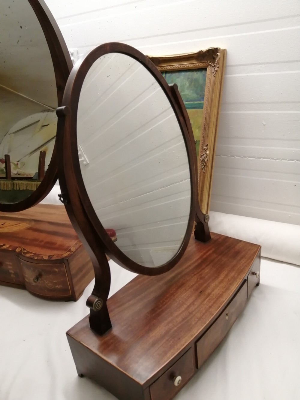 Georgian mahoganyoval dressing table mirror. View VII