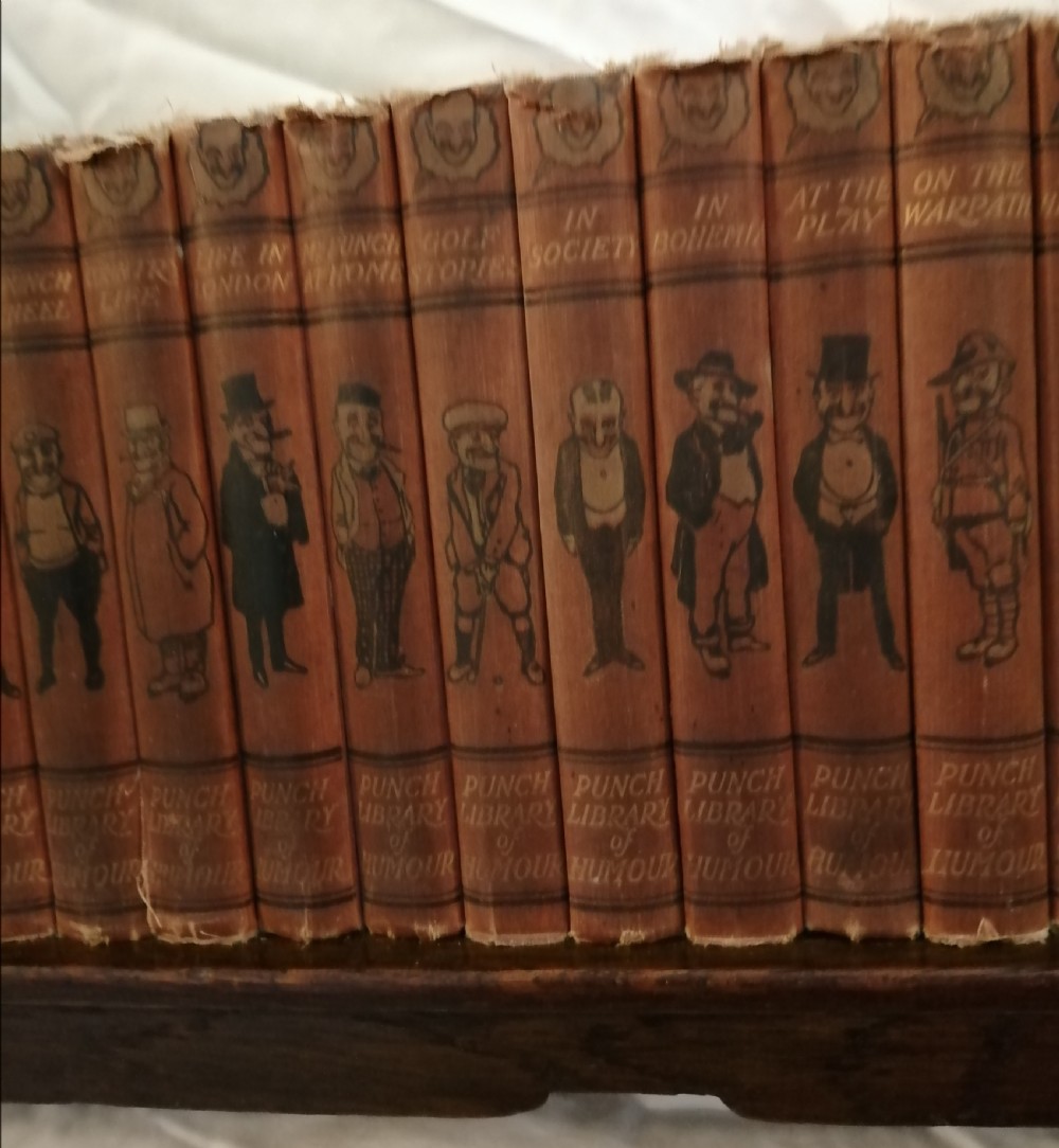 Art's and crafts book trough with original set of 25 Punch,books  View IV