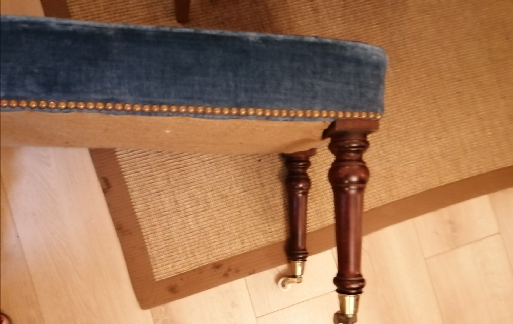 Antique long woolwork top stool  View X