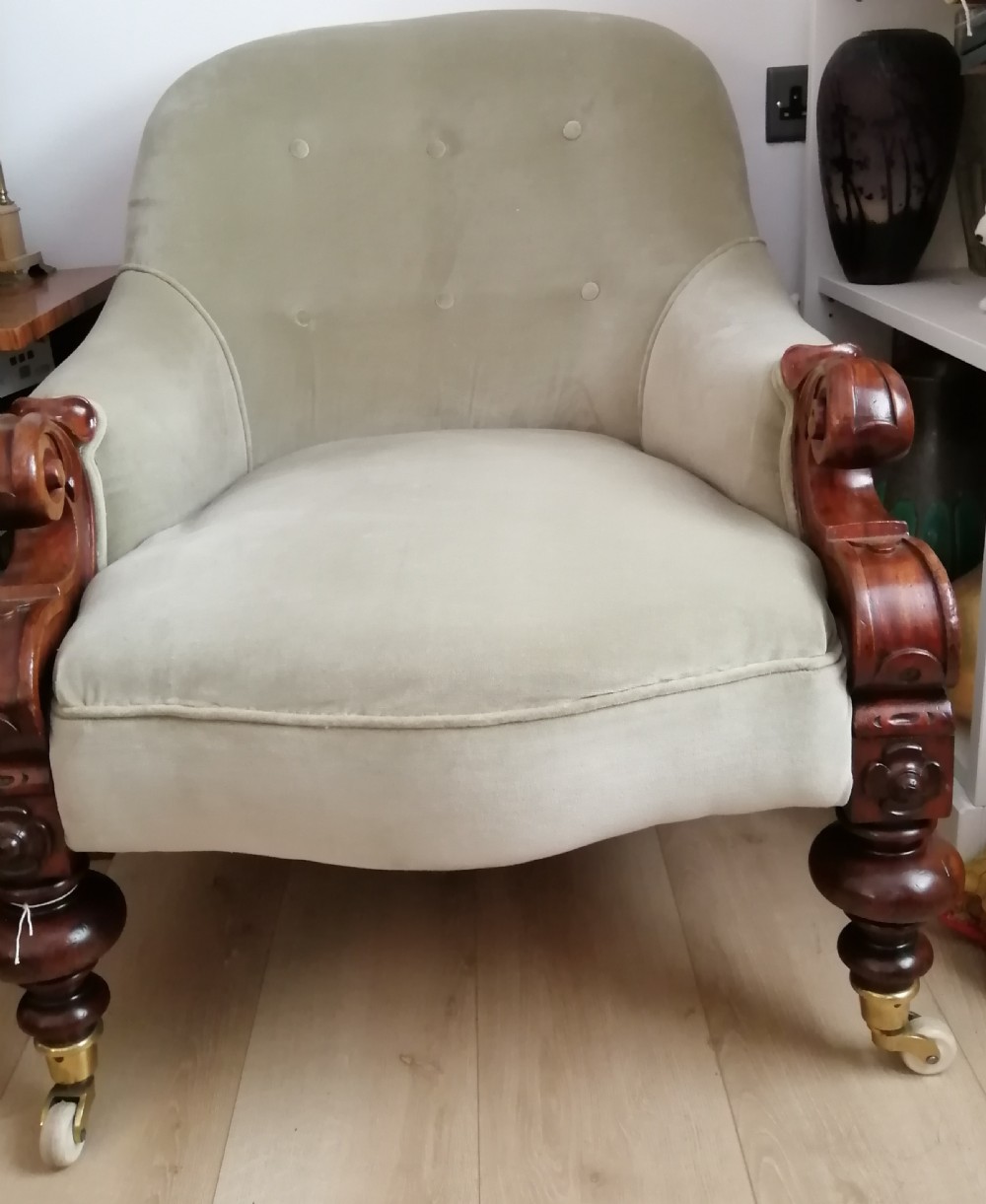 A Victorian library armchair View II
