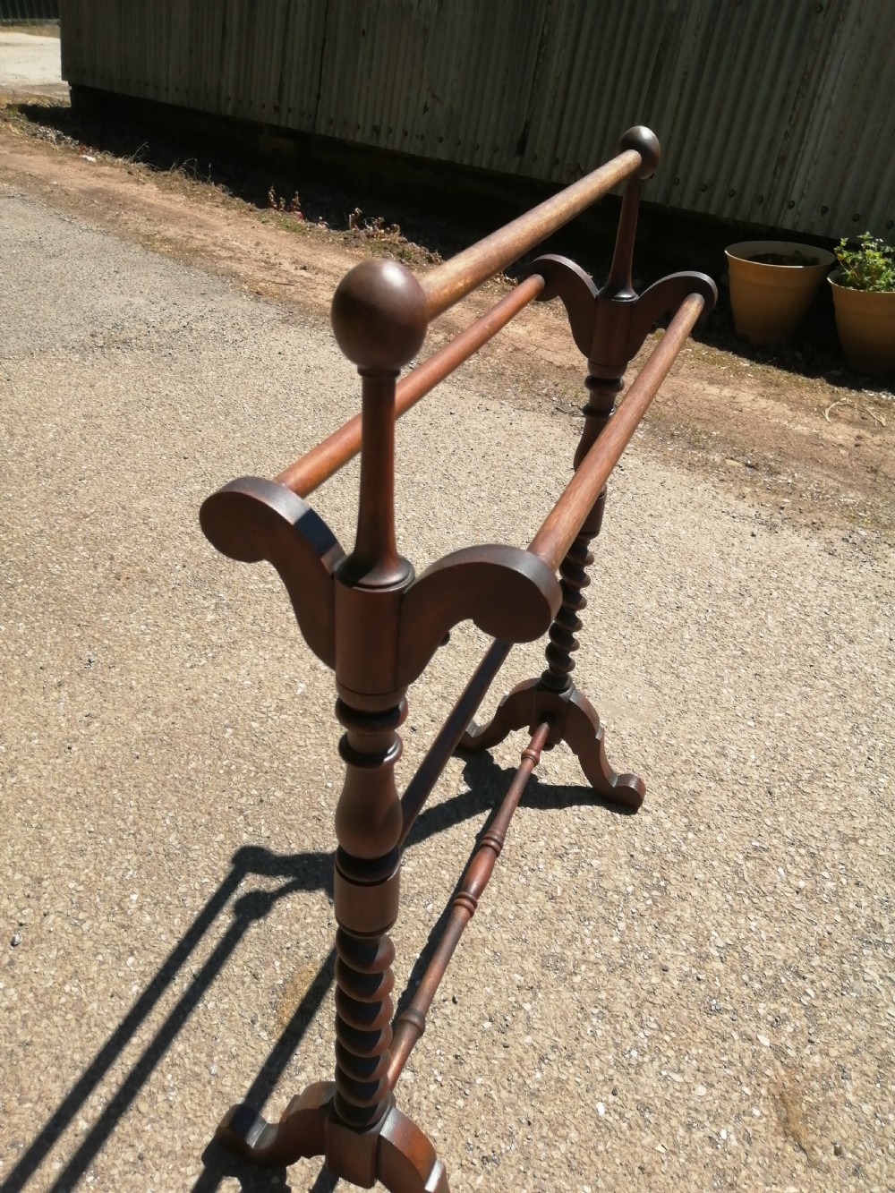 Victorian mahogany 5 bar towel rail. View IV