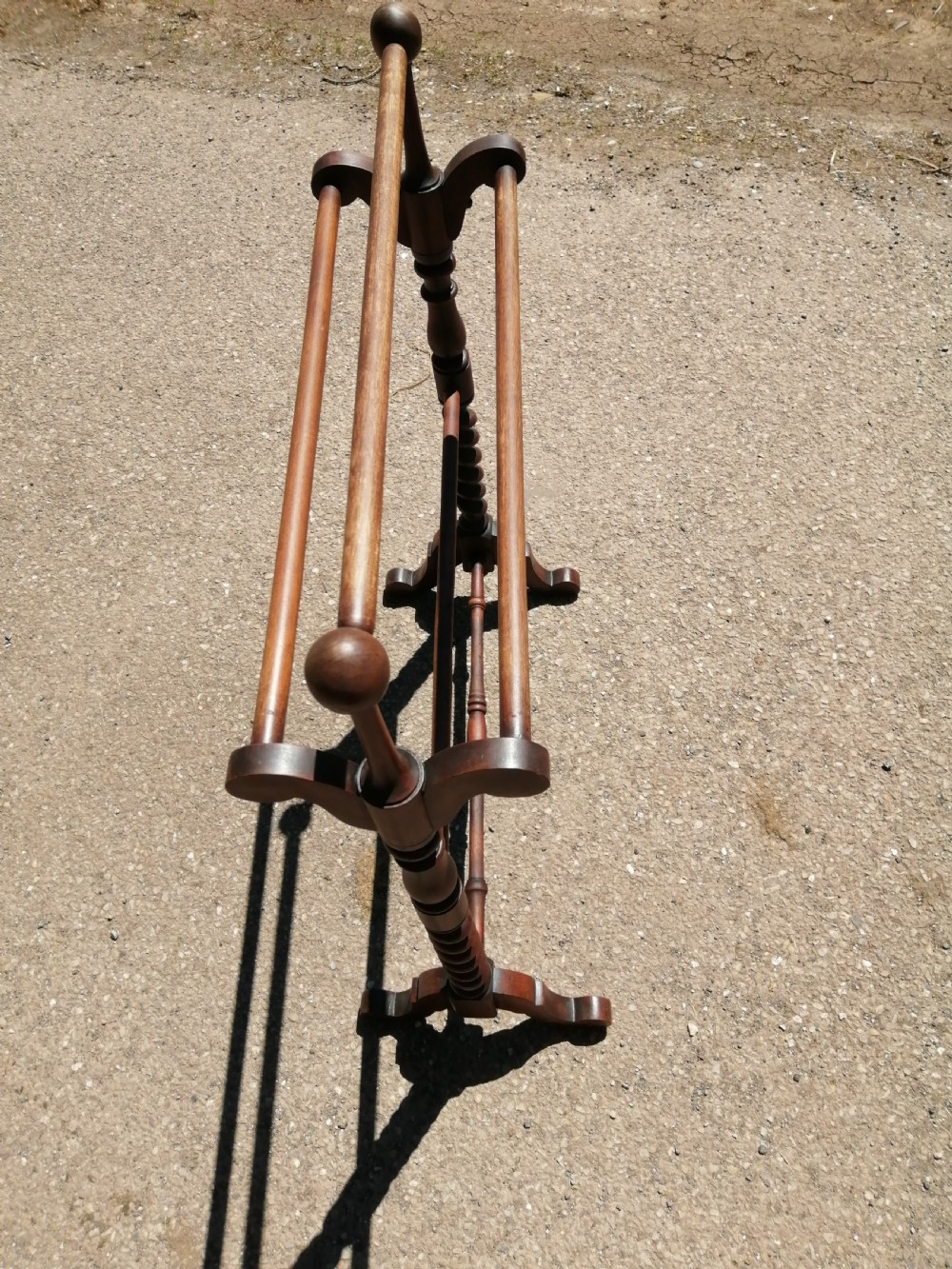 Victorian mahogany 5 bar towel rail. View VI