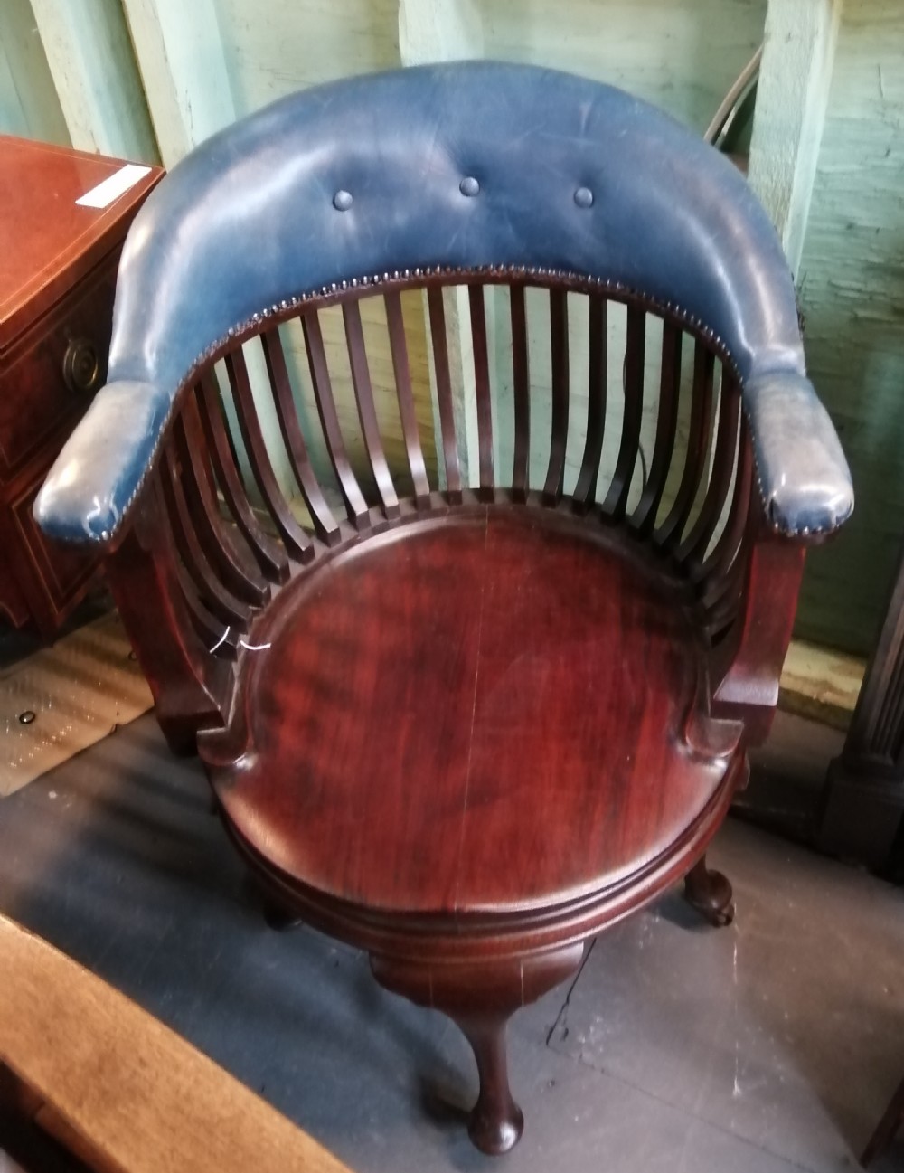 Antique mahogany desk chair.