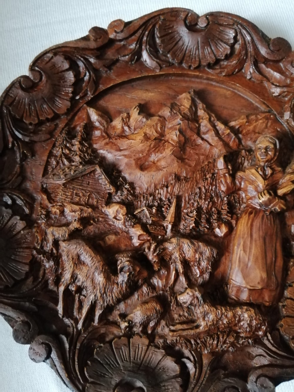 Antique Black Forest plaque. View V