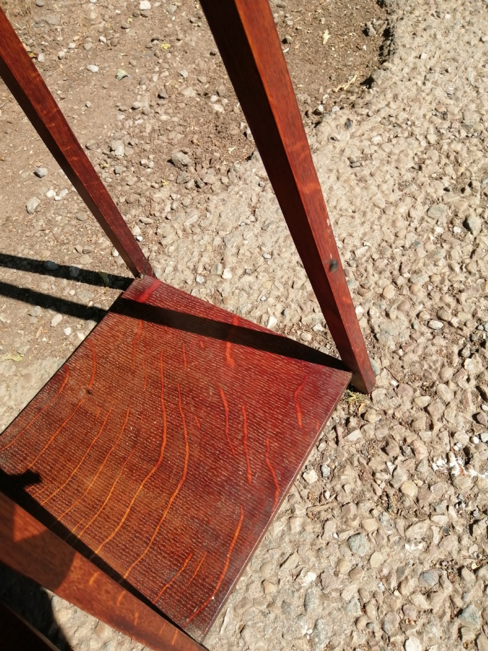 Rare Pair of Arts and Crafts oak plant stands View IX