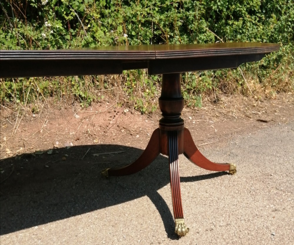 Antique Mahogany twin pillar dining table  View VII