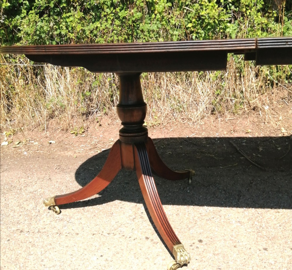 Antique Mahogany twin pillar dining table  View VIII