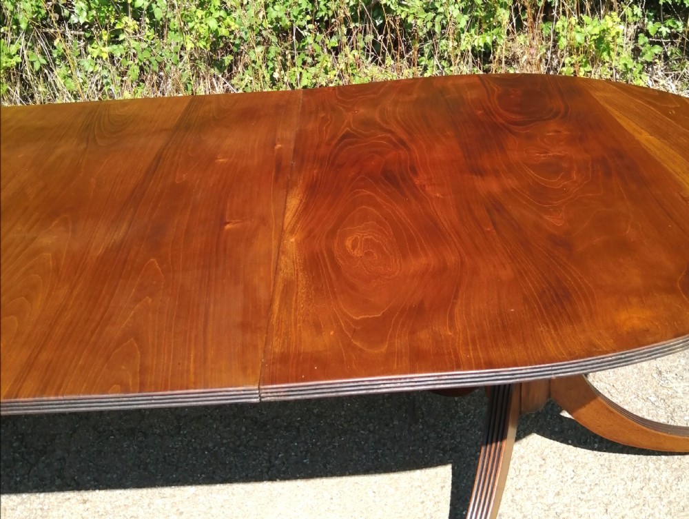 Antique Mahogany twin pillar dining table  View XIII