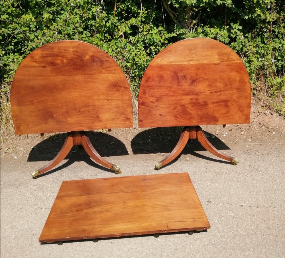 Antique Mahogany twin pillar dining table  View XV
