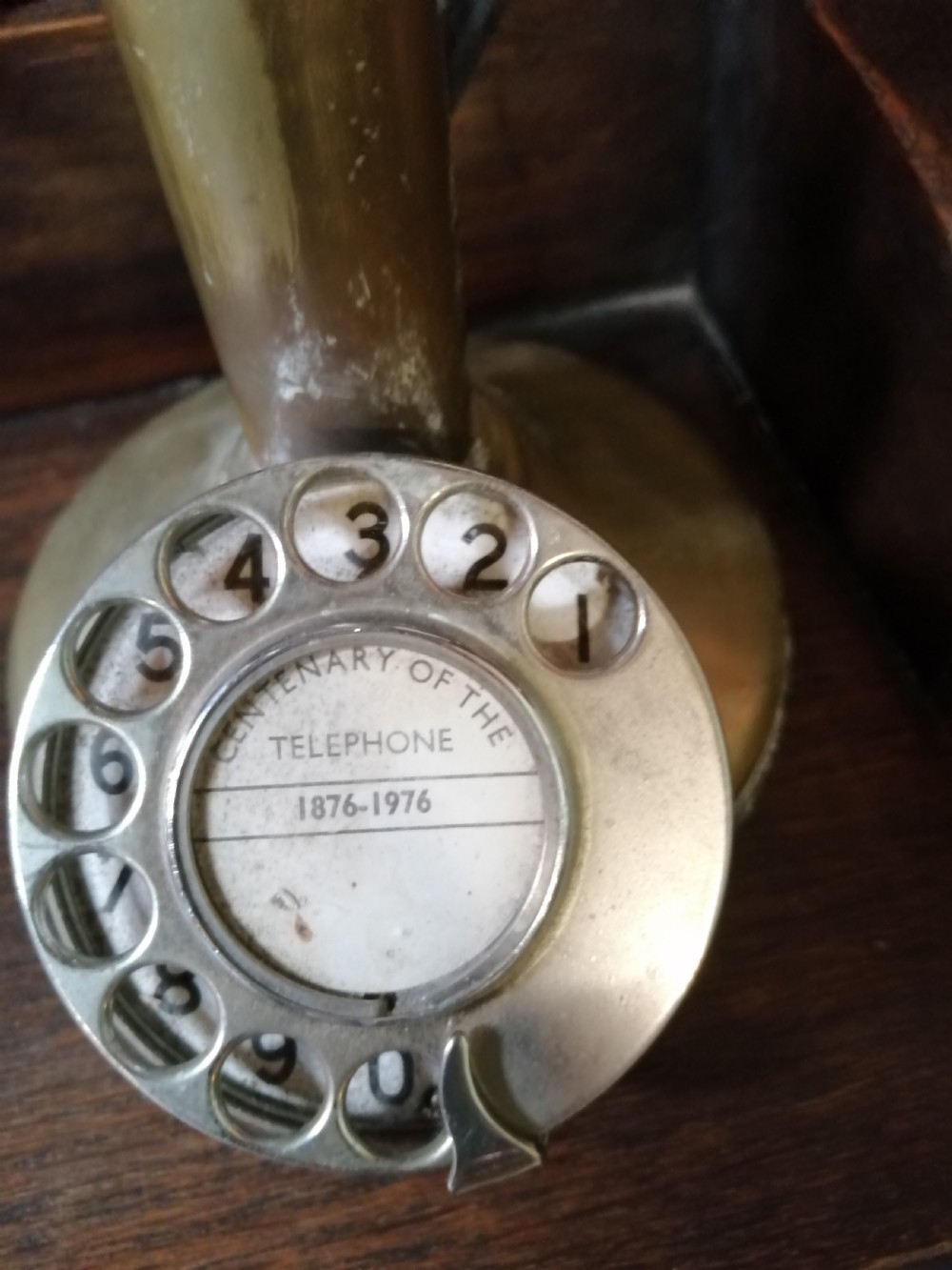 Original brass and Bakelite stick telephone. View II