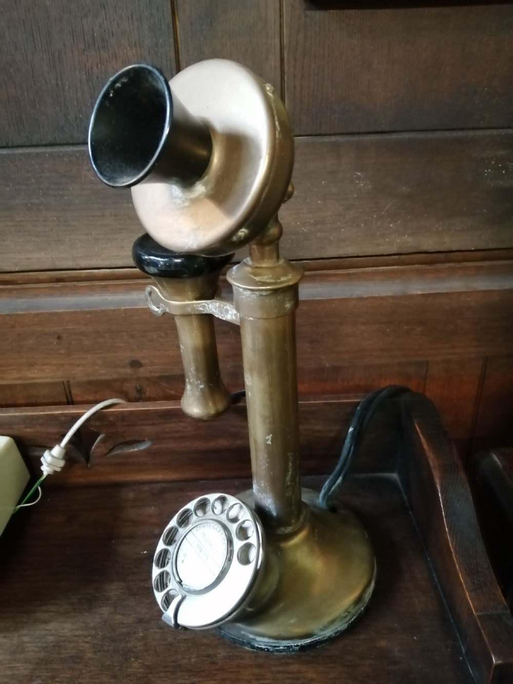 Original brass and Bakelite stick telephone. View IV