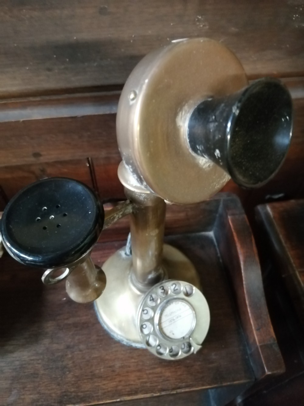 Original brass and Bakelite stick telephone. View VI