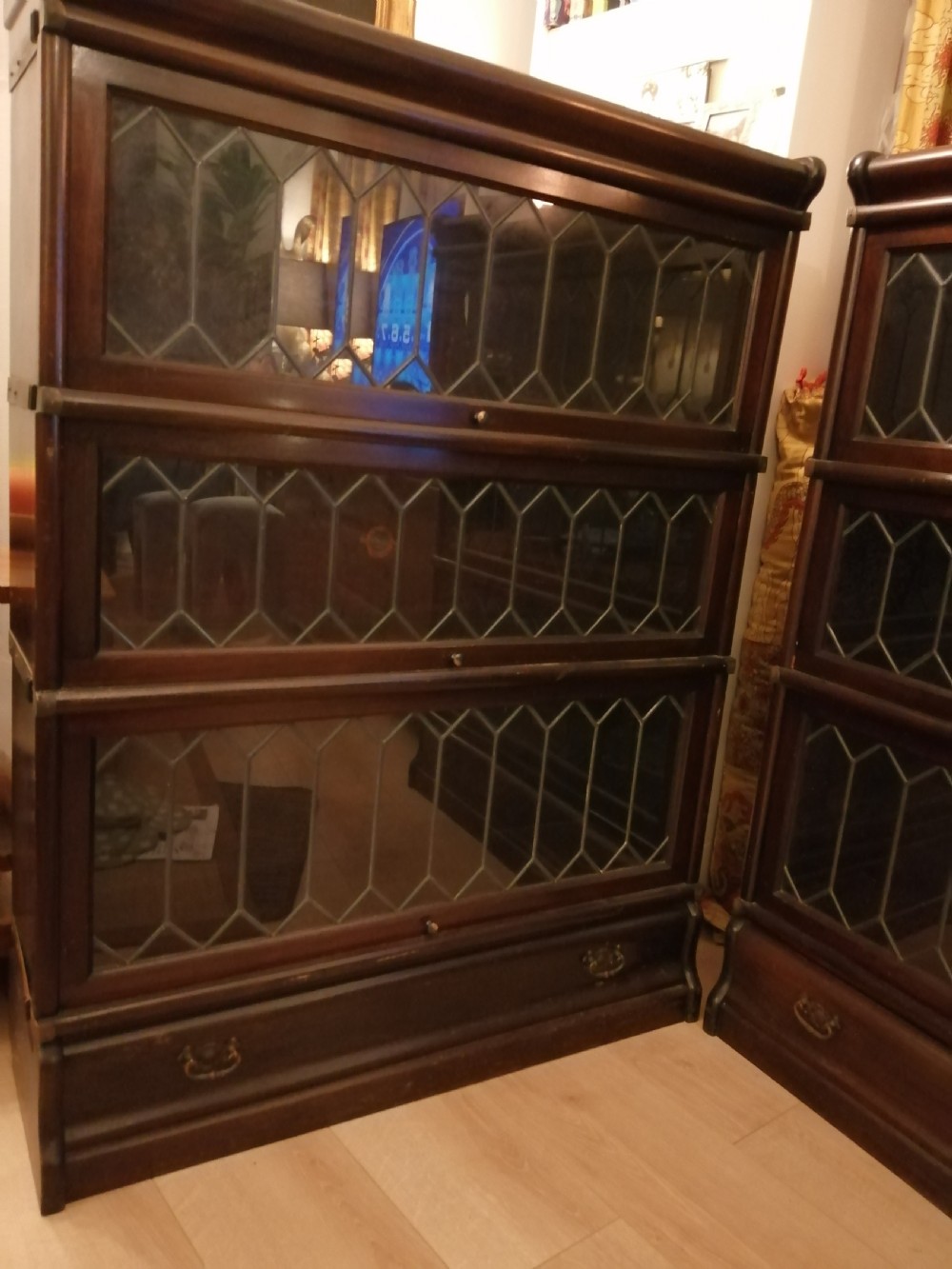 A pair of Edwardian mahogany Globe Wernicke's.  View VIII