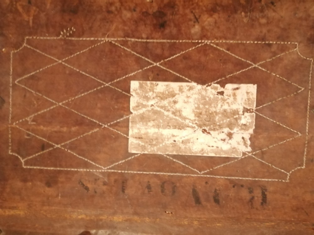 A rare Anglo Indian stitched leather traveling trunk. View VII